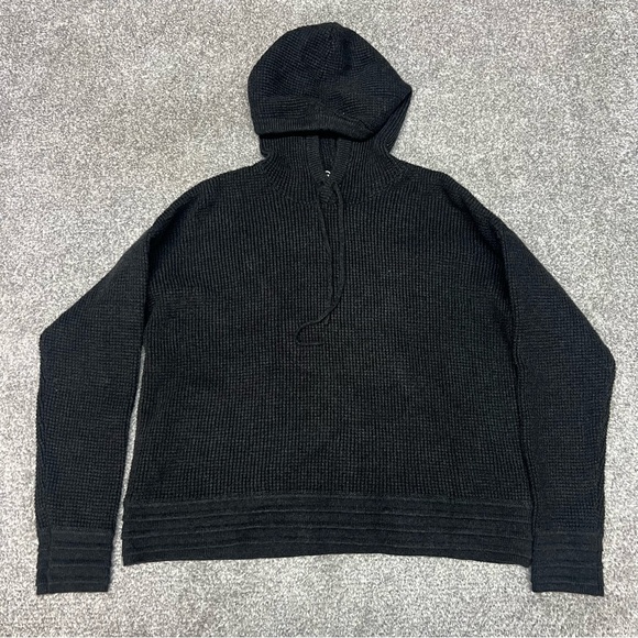 Marine Layer Tops - Marine Layer Sweater Womens Medium Georgia Hoodie Charcoal Heather Gray Wool